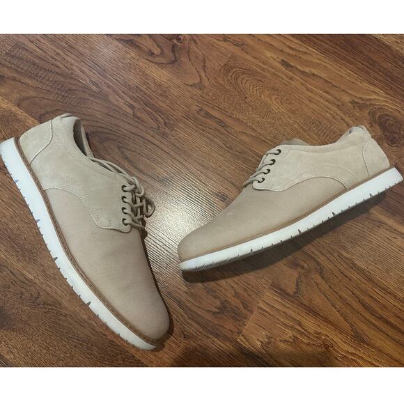 Toms Men's Navi Oxford Casual Shoes Suede Beige/White Size 14 Water Resistant - Picture 1 of 9